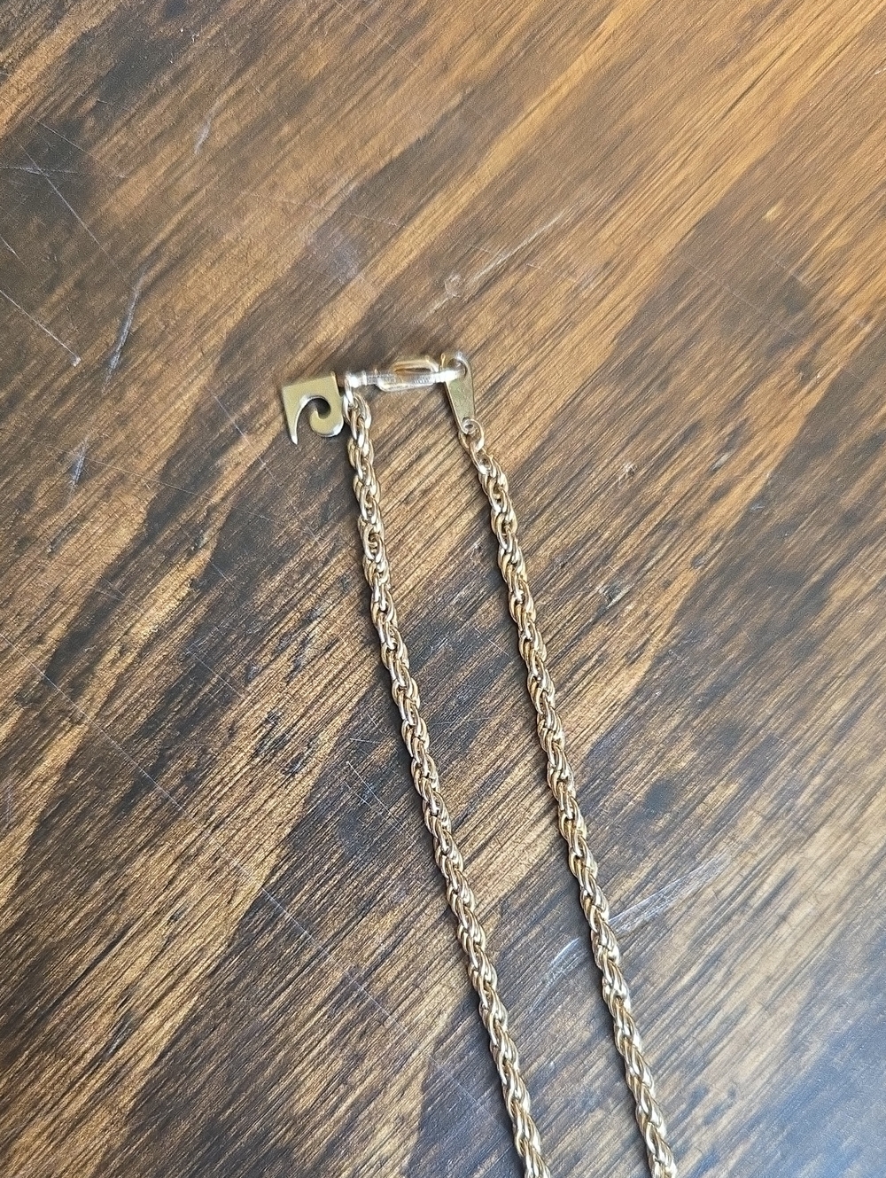Gold Tone Rope Chain Necklace - Picture 2 of 3